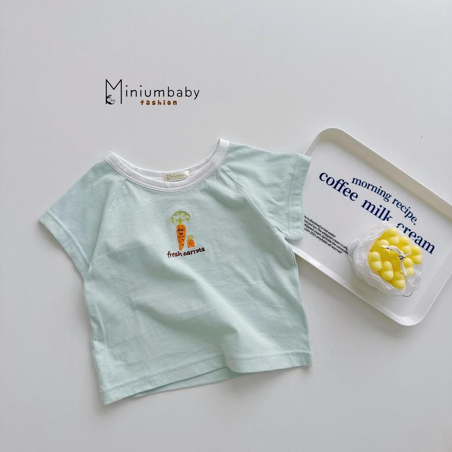 A1934- áo cộc tay phối cổ thêu củ quả xanh