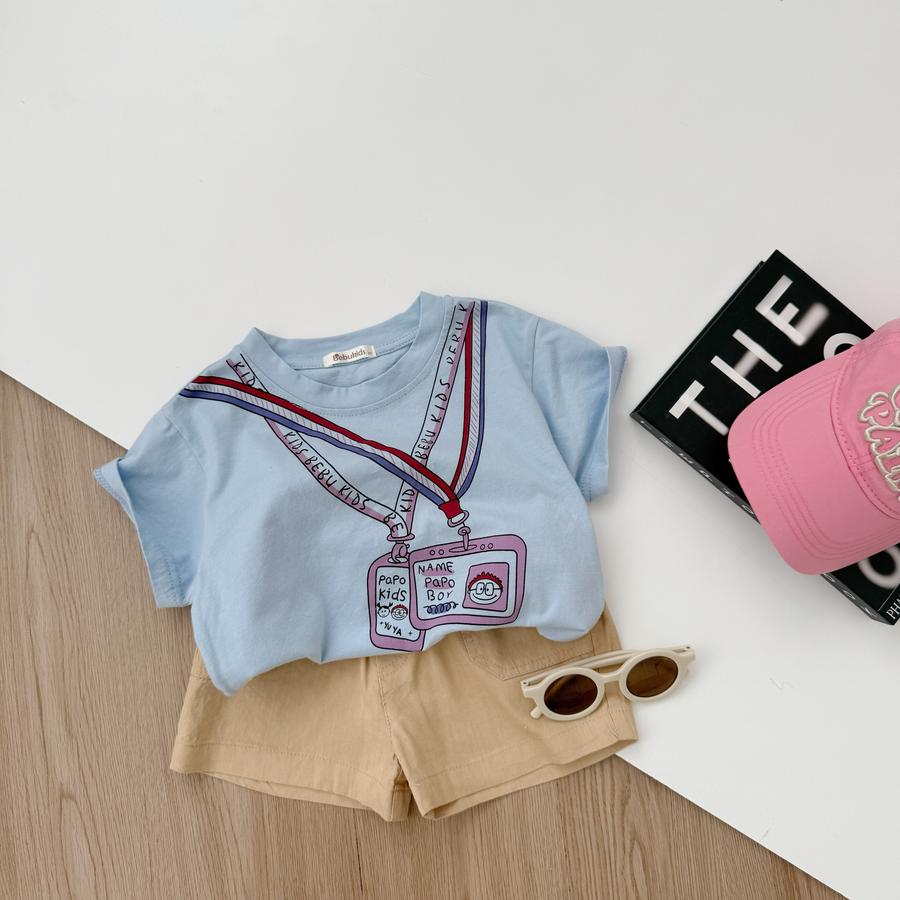 SB2338- bộ cộc tay bé trai in 2 dây thẻ xanh