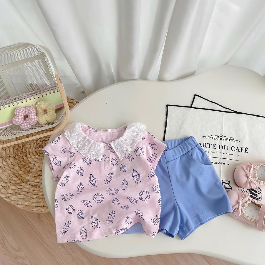 SB2339- bộ cộc tay cổ zen bé gái hồng q xanh