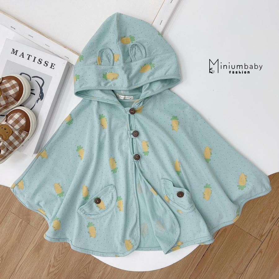 Áo choàng cánh dơi mỏng Cà rốt to xanh