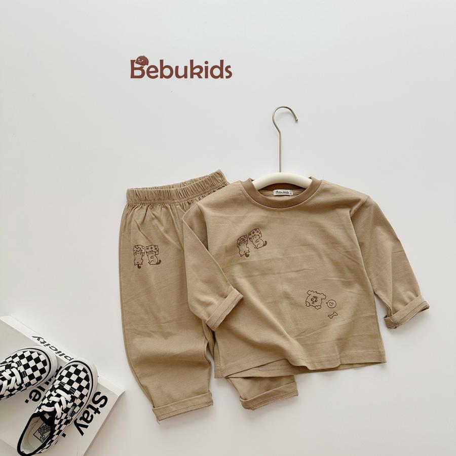 SB2148- bộ dài tay in thú quần và áo