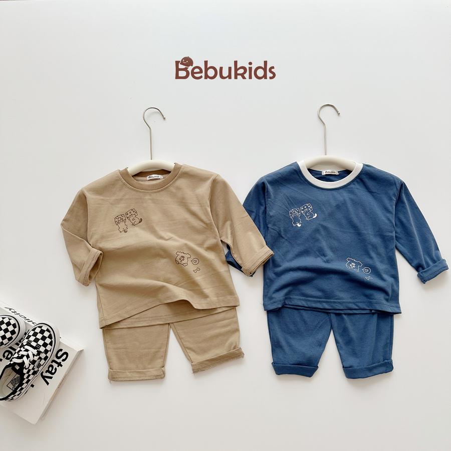 SB2148- bộ dài tay in thú quần và áo