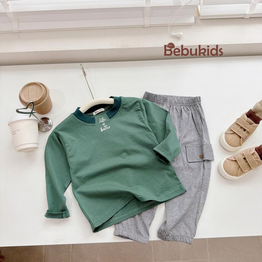 SB2073- bộ dài tay in life is better