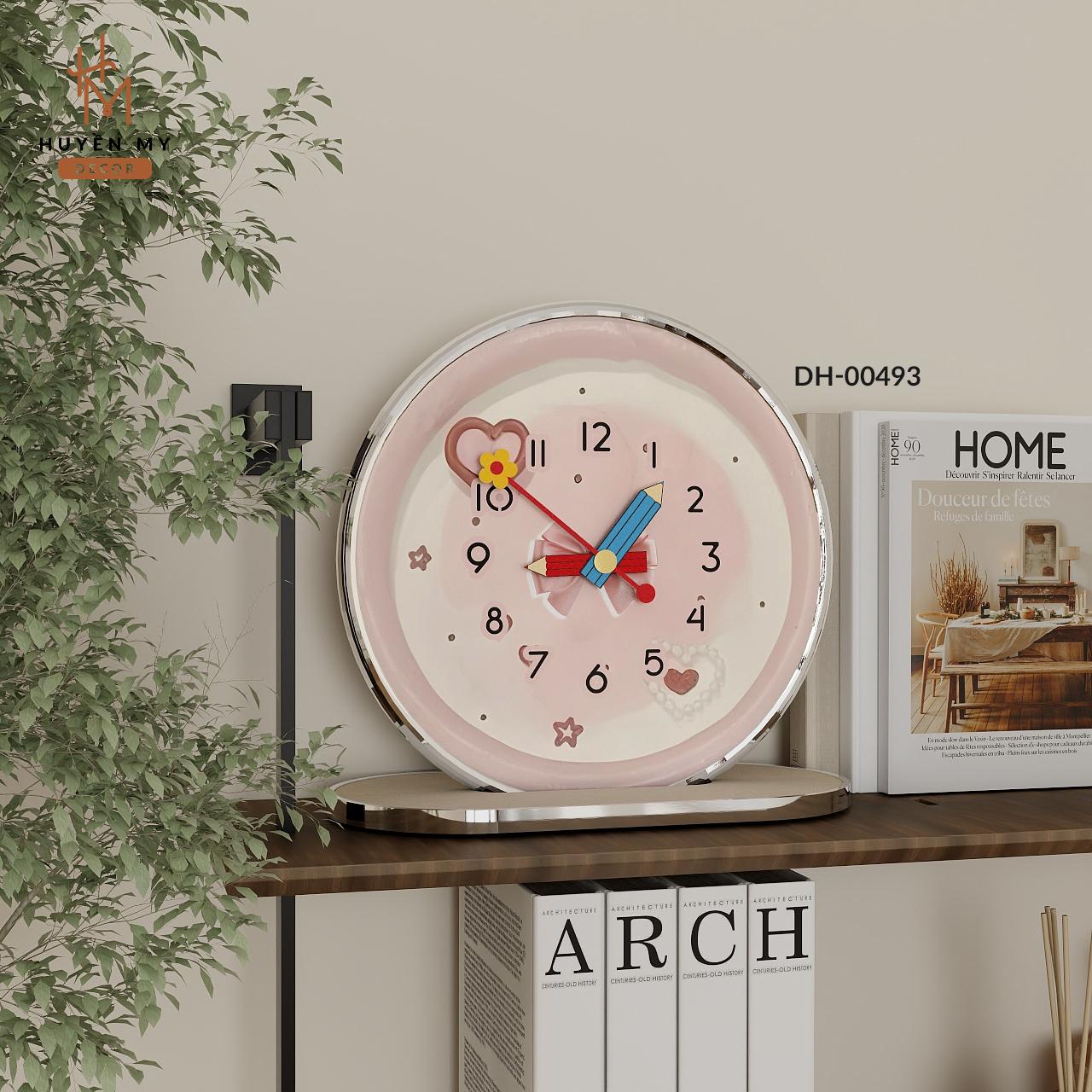 Tranh Đồng Hồ Để Bàn Nhỏ Xinh Decor Bàn Làm Việc, Góc Học Tập, Quà Tặng Trang Trí - Huyền My Decor