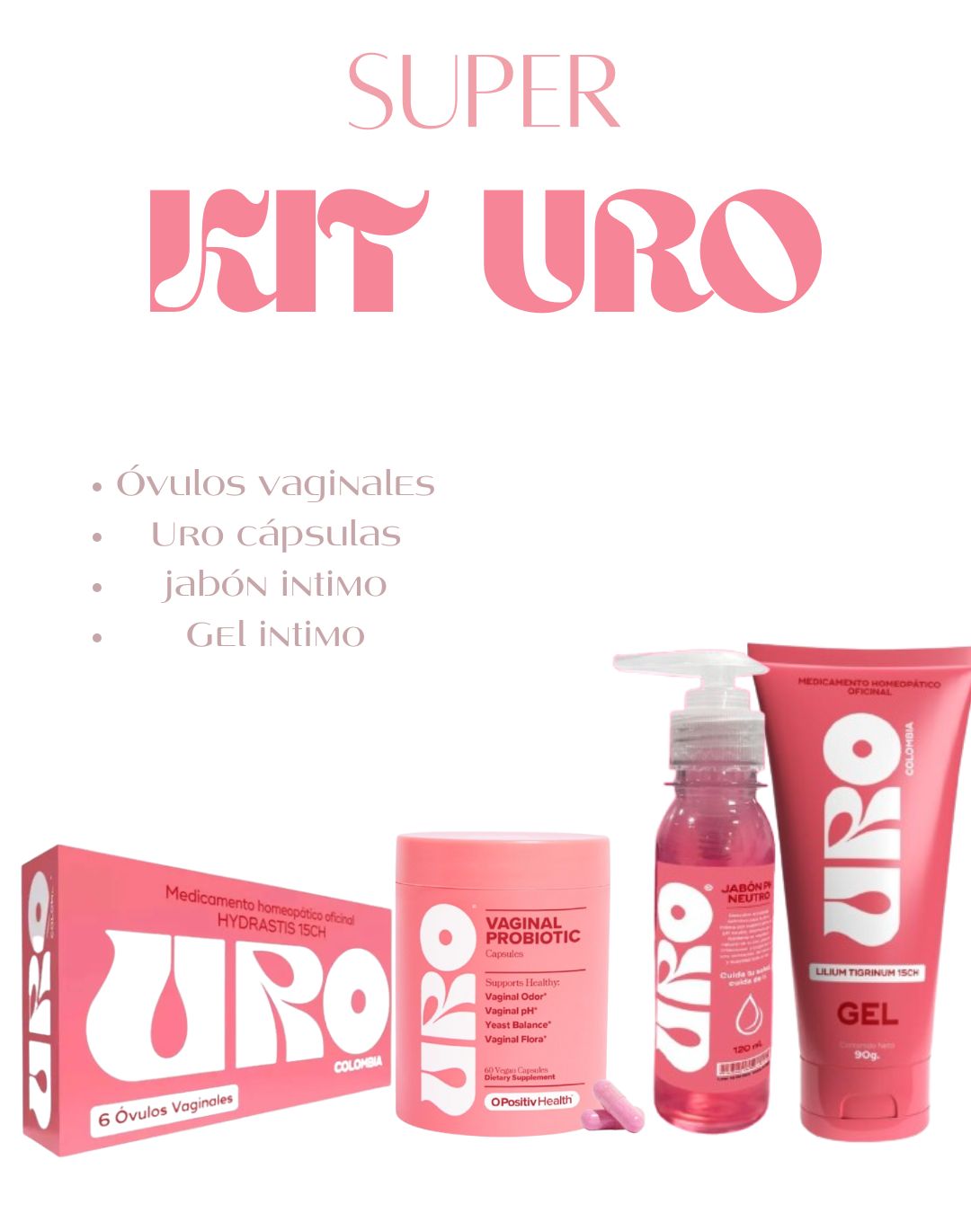 Product image - SUPER KIT URO Jabon+Ovulos+Caps+Gel
