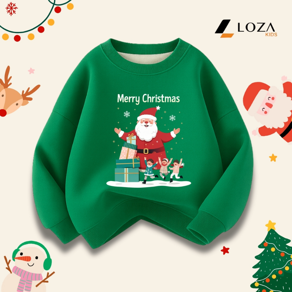 Áo nỉ Noel cho bé in hình Merry Chrismast - Áo Sweater giáng sinh cho bé size từ 15-40kg Loza Kids G0429_thumbnail_11