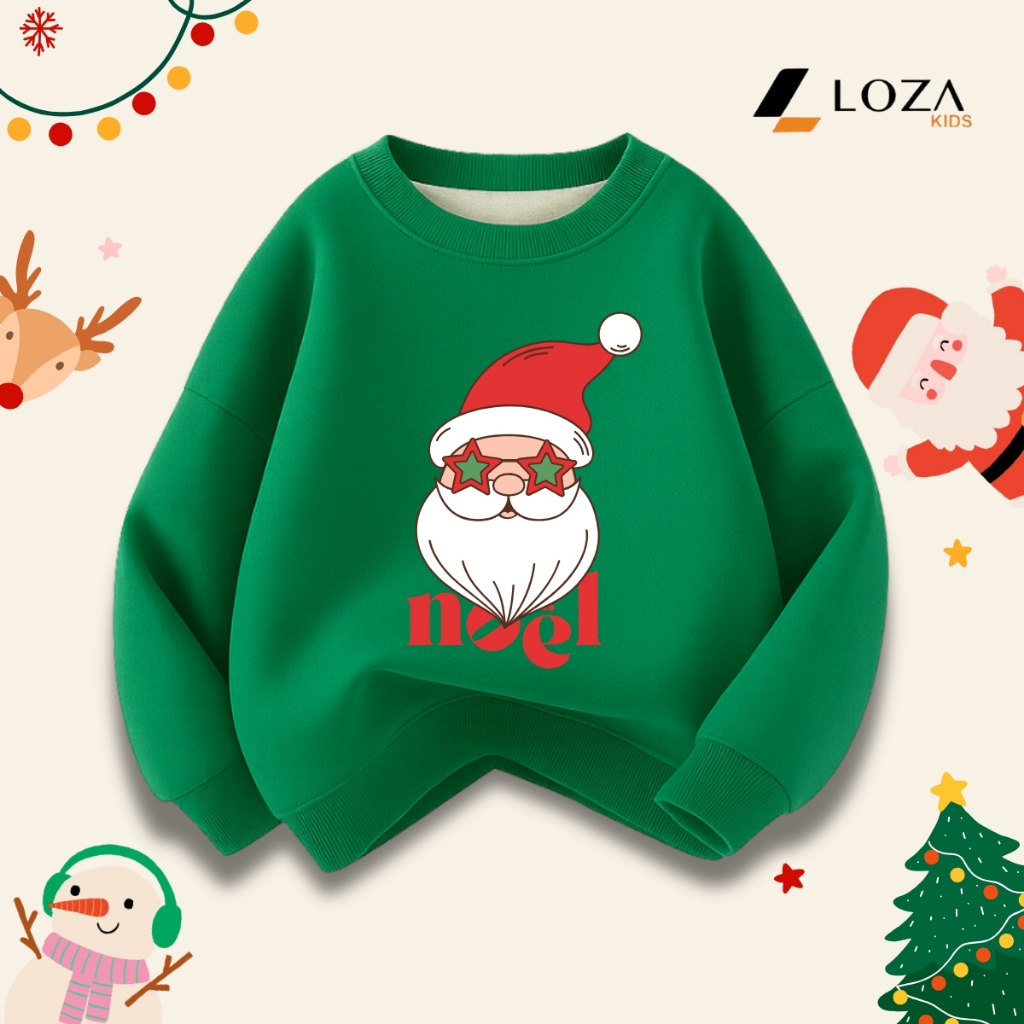 Áo nỉ Noel cho bé in hình Merry Chrismast - Áo Sweater giáng sinh cho bé size từ 15-40kg Loza Kids G0429_thumbnail_8