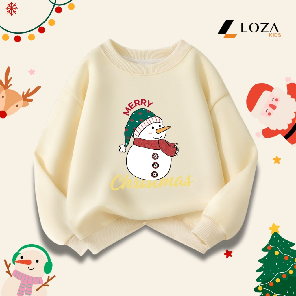 Áo nỉ Noel cho bé in hình Merry Chrismast - Áo Sweater giáng sinh cho bé size từ 15-40kg Loza Kids G0429_thumbnail_3