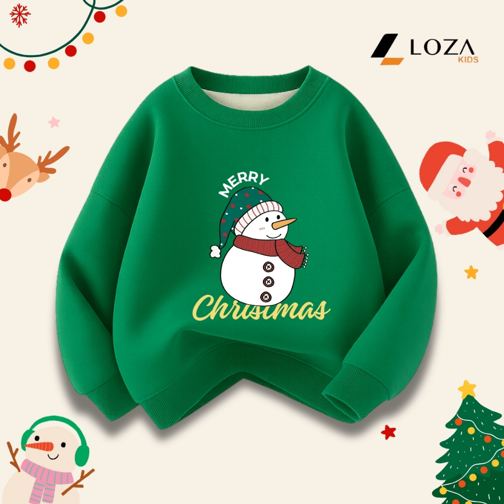 Áo nỉ Noel cho bé in hình Merry Chrismast - Áo Sweater giáng sinh cho bé size từ 15-40kg Loza Kids G0429_thumbnail_5