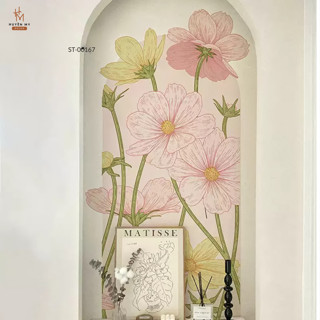 Sticker Dán Tường Thiên Nhiên Hoa Cỏ Trang Trí Phòng Khách, Phòng Ngủ, Quán Cafe, Spa, Nail, Mi, Salon - Huyền My Decor