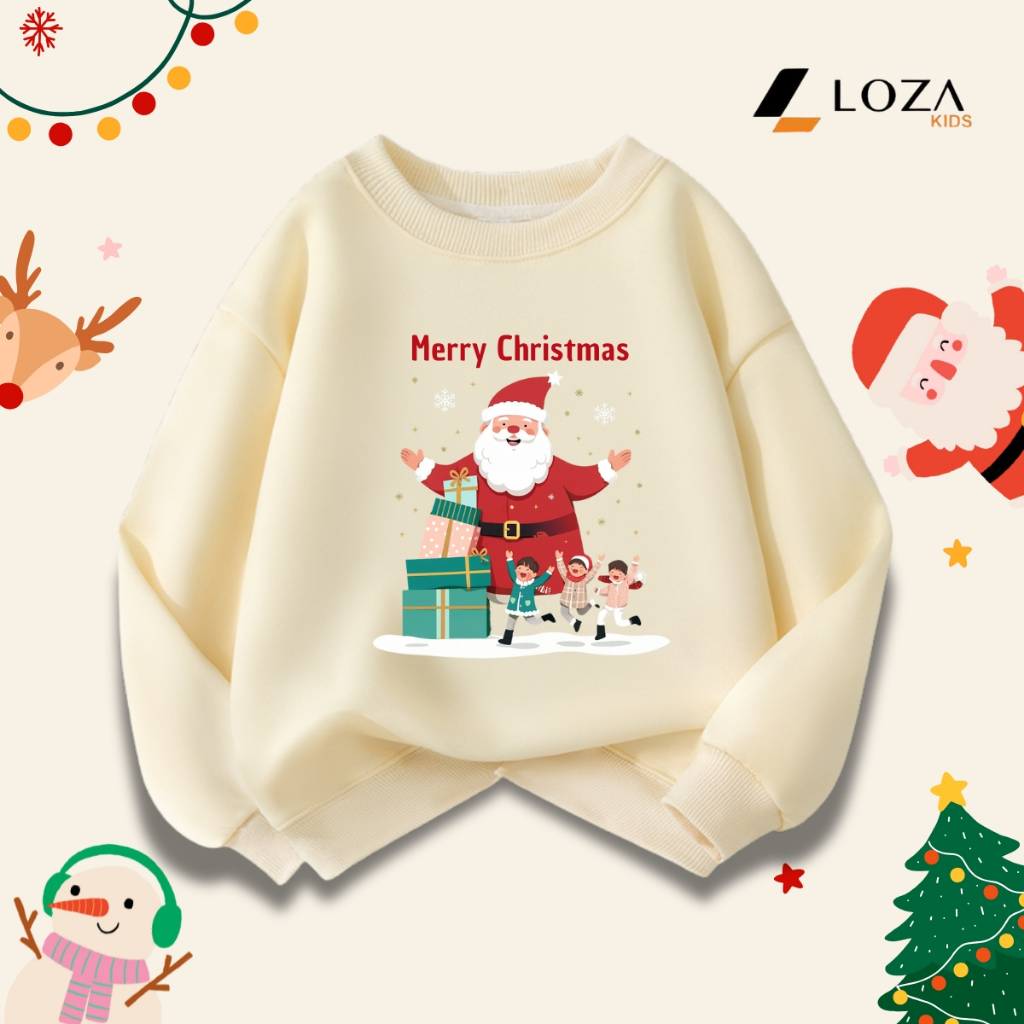 Áo nỉ Noel cho bé in hình Merry Chrismast - Áo Sweater giáng sinh cho bé size từ 15-40kg Loza Kids G0429_thumbnail_9