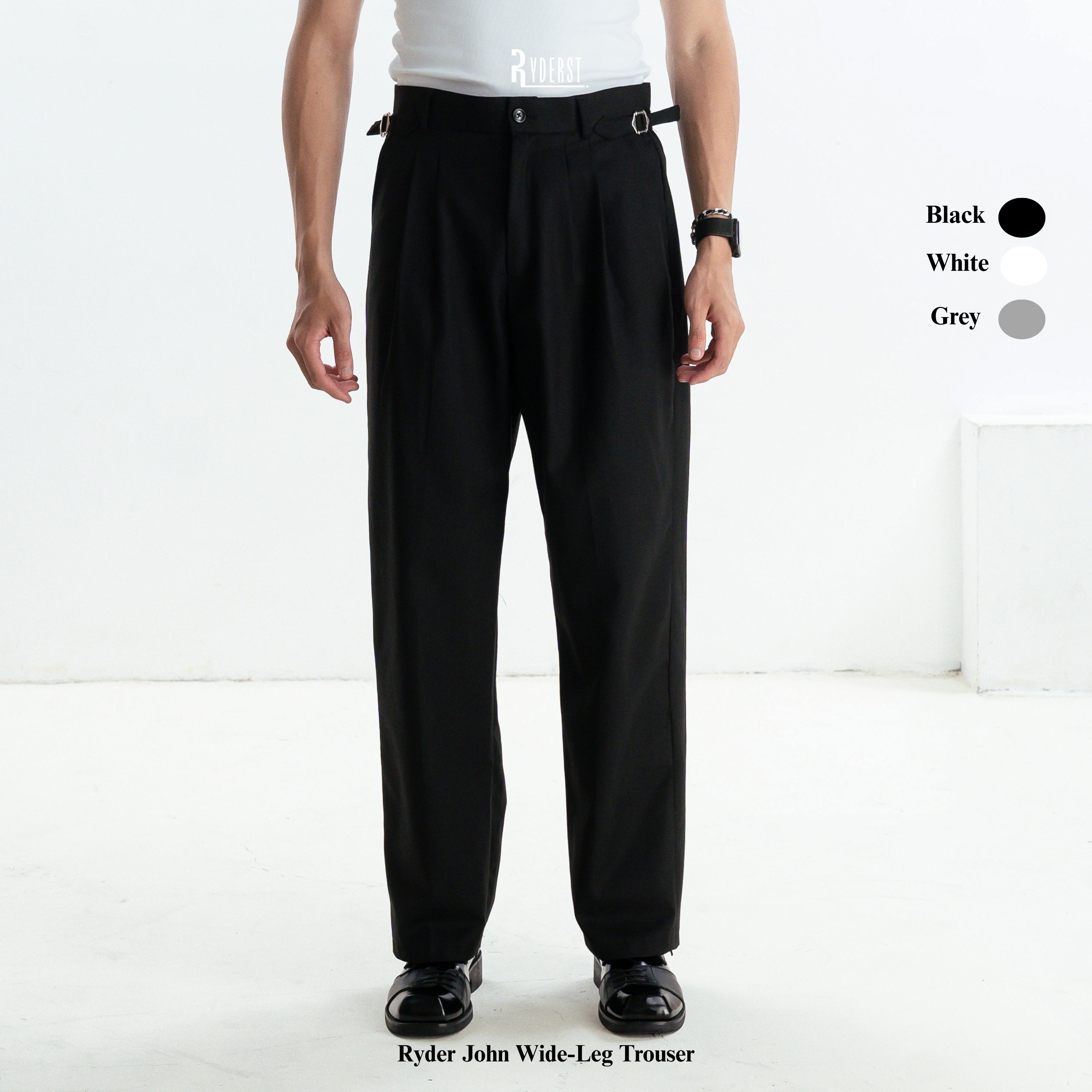 John Wide-leg Side Tab Trousers QV03