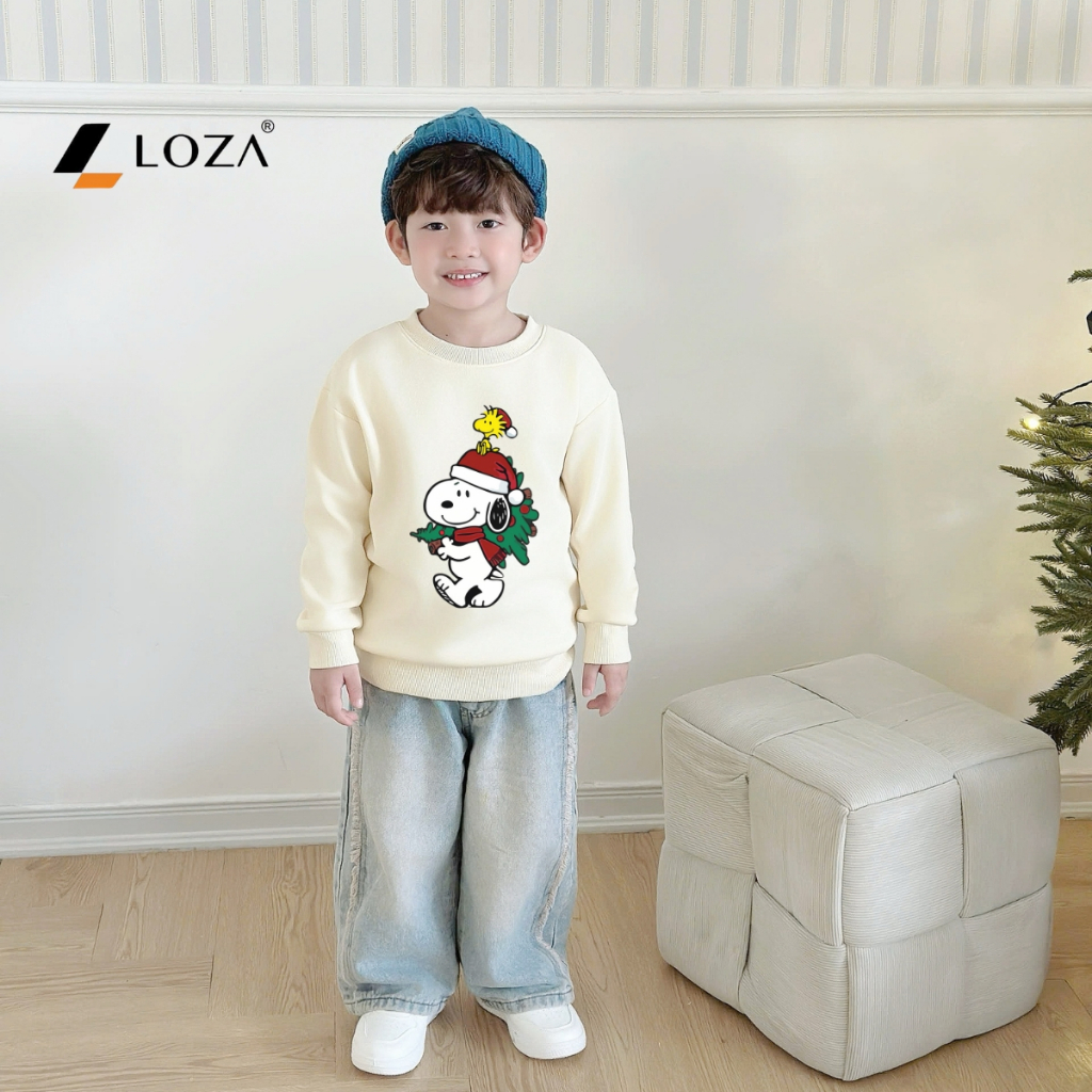 Áo nỉ Noel bé trai in hình Snoopy - Loza Kids G0431