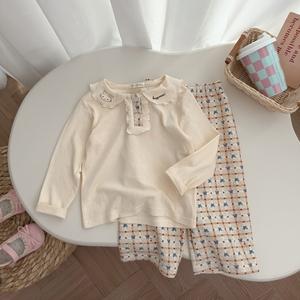 Bộ dài quần dài bé gái có cổ