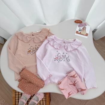 Bộ dài quần dài bé gái có cổ