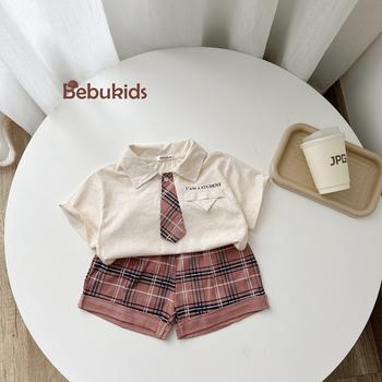 Bộ cộc quần đùi bé trai có cổ