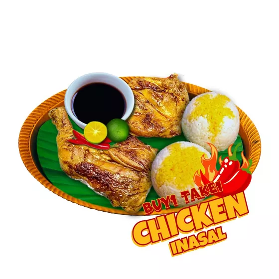 Product image - Buy 1 Take 1 Chicken Inasal (Spicy) - Chicken Inasal + Steamed Rice