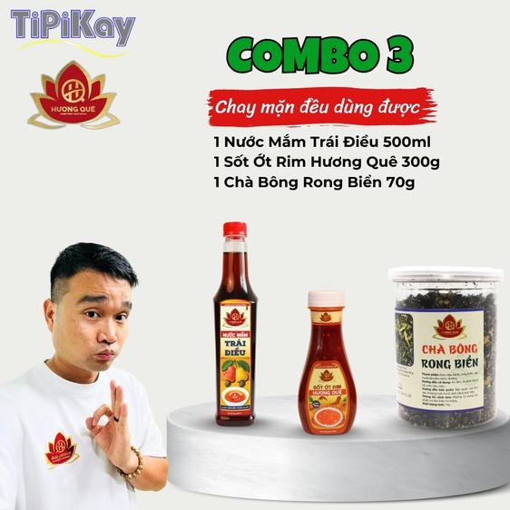 Product image - [Combo 3 món] 1 Chà Bông Rong Biển 70G + 1 Sốt Ớt Rim Hương Quê 300G + 1 Nước Mắm Trái Điều 500ml
