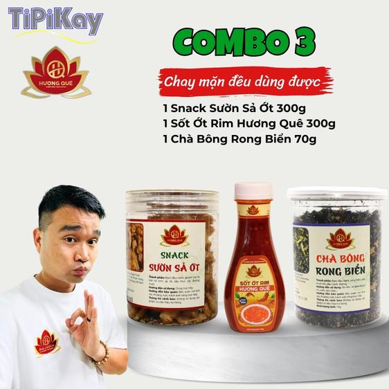 Product image - [Combo 3 món] 1 Chà Bông Rong Biển 70G + 1 Snack Sườn Sả Ớt 100G + 1 Sốt Ớt Rim Hương Quê 300G