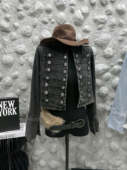 Product image - áo khoác jean lửng 36 khuy