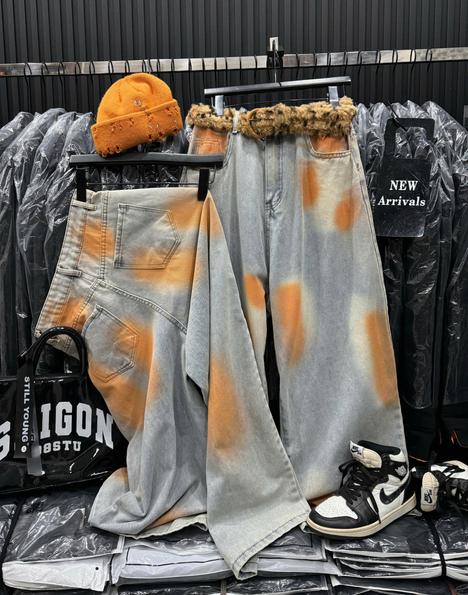 Product image - quần jean thụng xịt cam