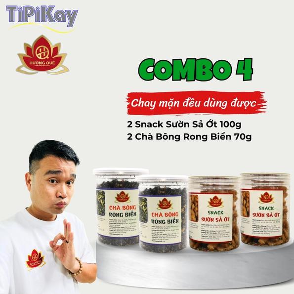 Product image - [Combo 4 món] 2 Chà Bong Rong Biển 70g + 2 Snack Sườn Sả Ớt 100g