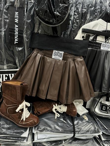 Product image - chân váy xếp li da