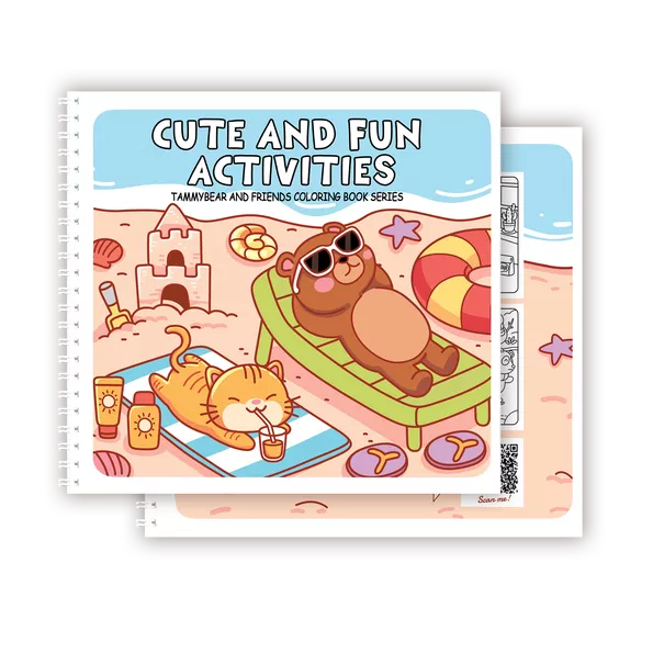 Product image - Cute and Fun Activities Coloring Book for Kids Teens and Adults Book 1
