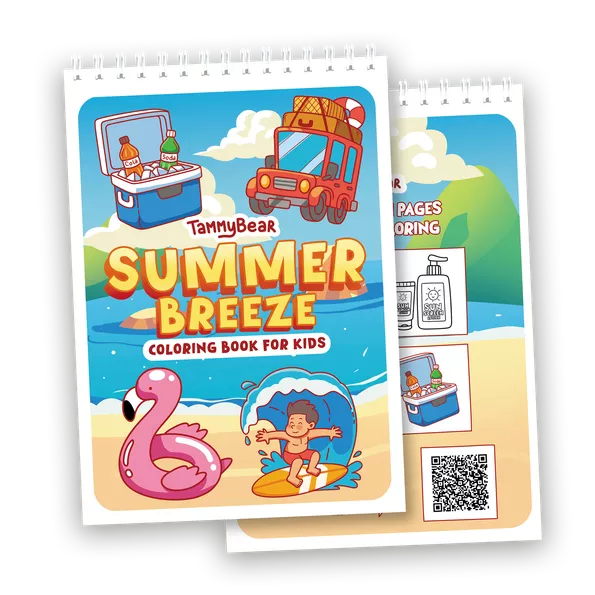Product image - Fun & Easy Summer Coloring Books for Kids Ages 4+