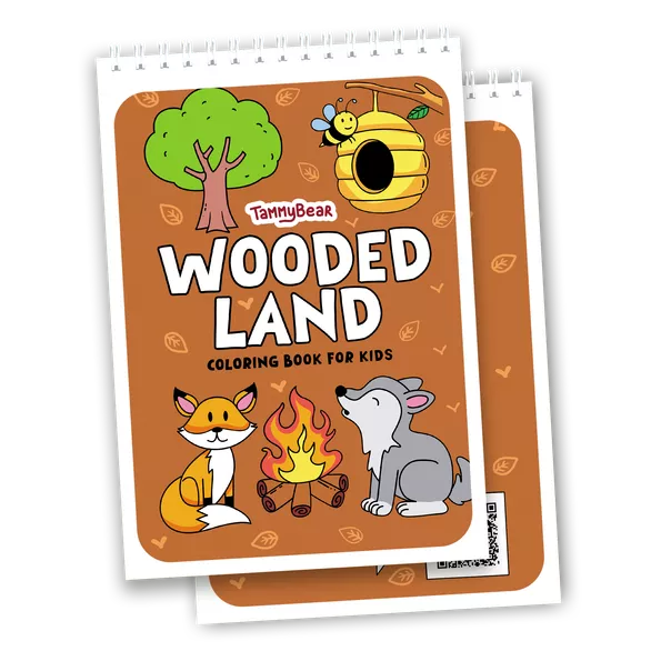 Product image - Fun & Easy Woodland Coloring Books for Kids Ages 4+
