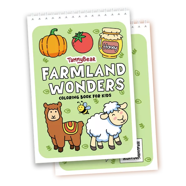 Product image - Fun & Easy Farmland Coloring Books for Kids Ages 4+