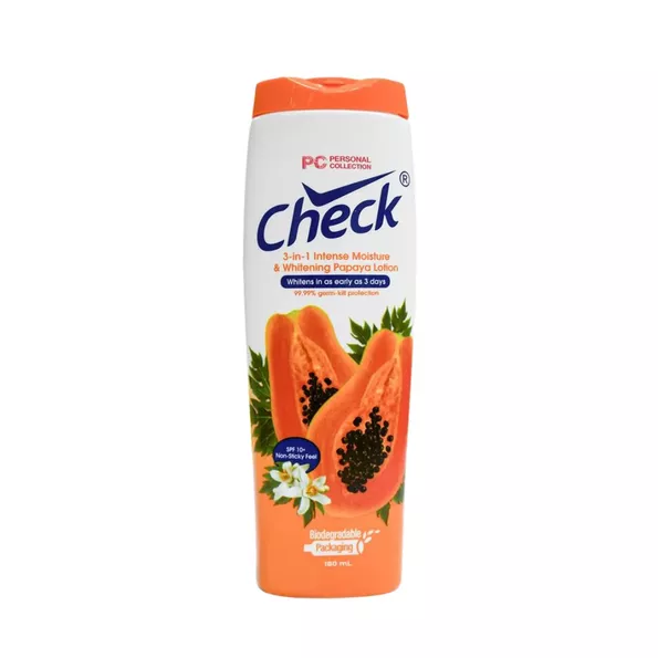 Product image - CHECK 3-in-1 Intense Moisture and Whitening Papaya Lotion