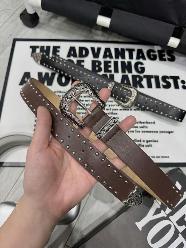 Product image - thắt lưng da phong cách punl với đinh tán