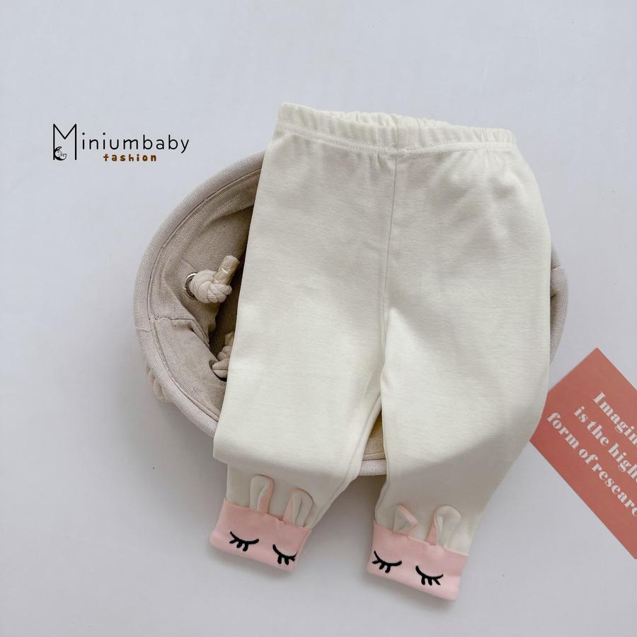 QD1636- quần legging thêu mắt thỏ trắng