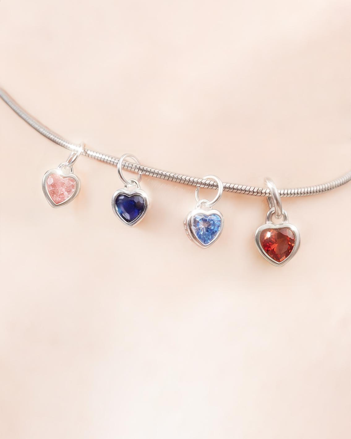 Charm Sincera Tim Bạc s925 Khảm Đá Cz 2