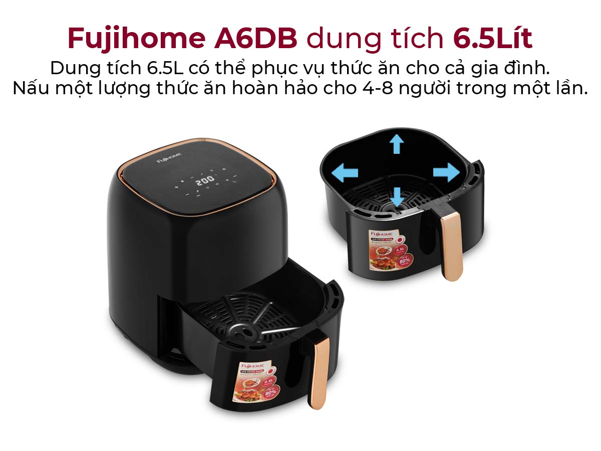 Nồi chiên không dầu Fujihome A6DB 6,5Lít