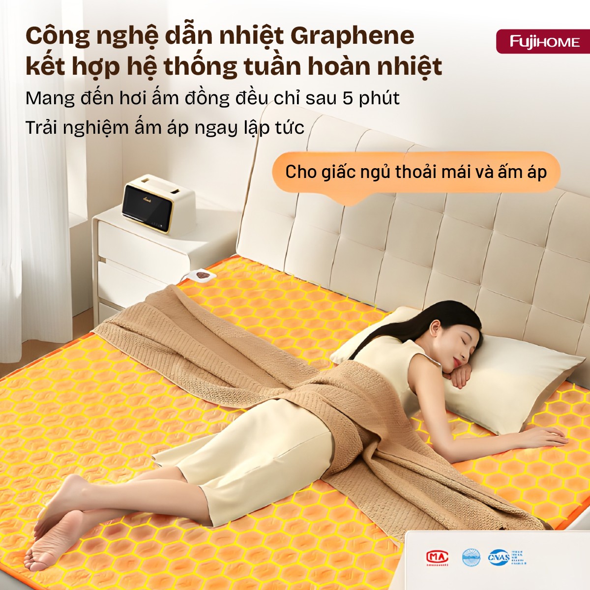 Chăn Điện Sưởi ấm bằng nước nóng Fujihome HB1820PRO