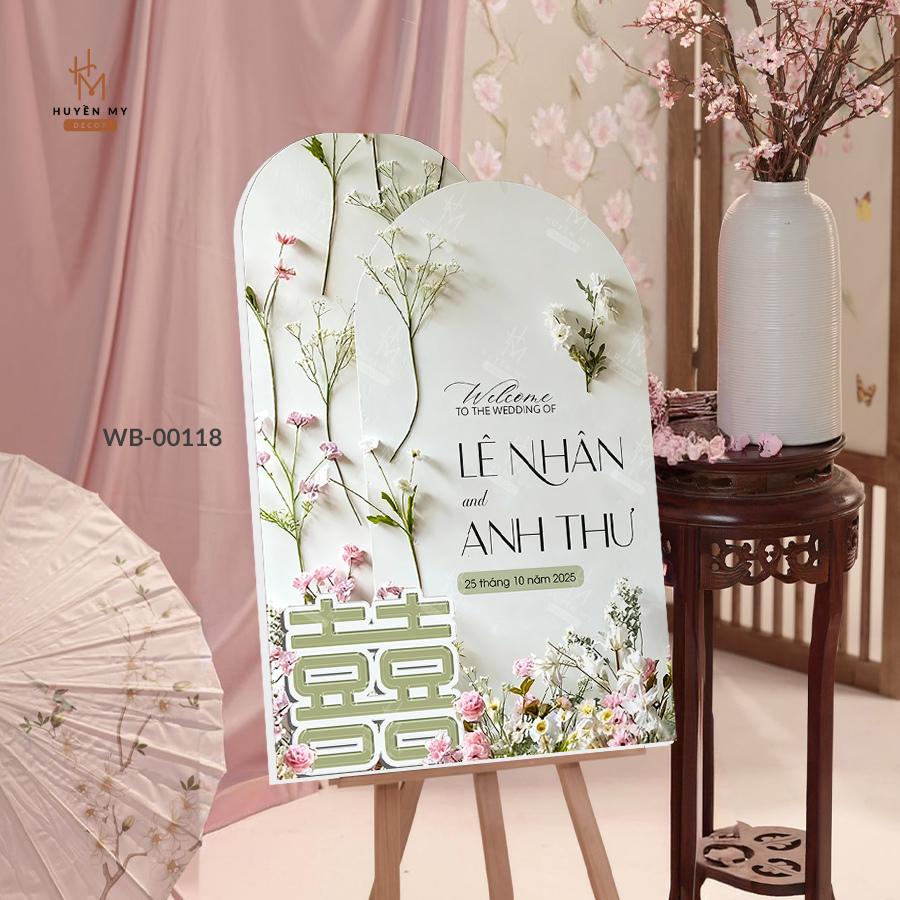 Bảng Chào, Welcome Board Lễ Cưới, Ăn Hỏi Phong Cách Tinh Tế Hiện Đại, Có Hỗ Trợ In Tên Theo Yêu Cầu – Huyền My Decor