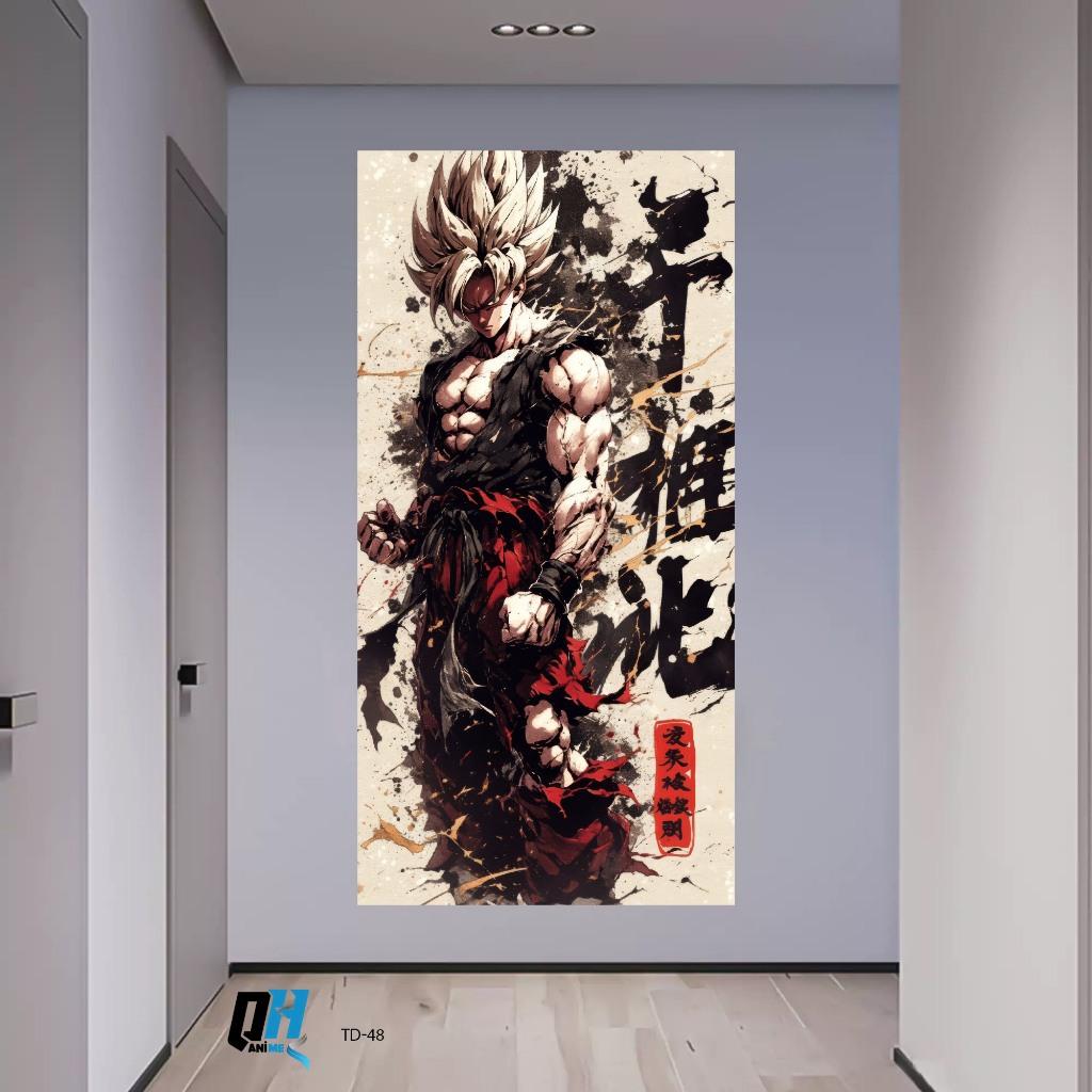 Tranh Dragon Ball Songoku,Tranh Decal Dán Tường 60x120cm, Trang Trí Nhà Cửa, Decor Phòng Học, Phòng Khách, PC Gaming, Phòng Trẻ Em, Phòng Ngủ