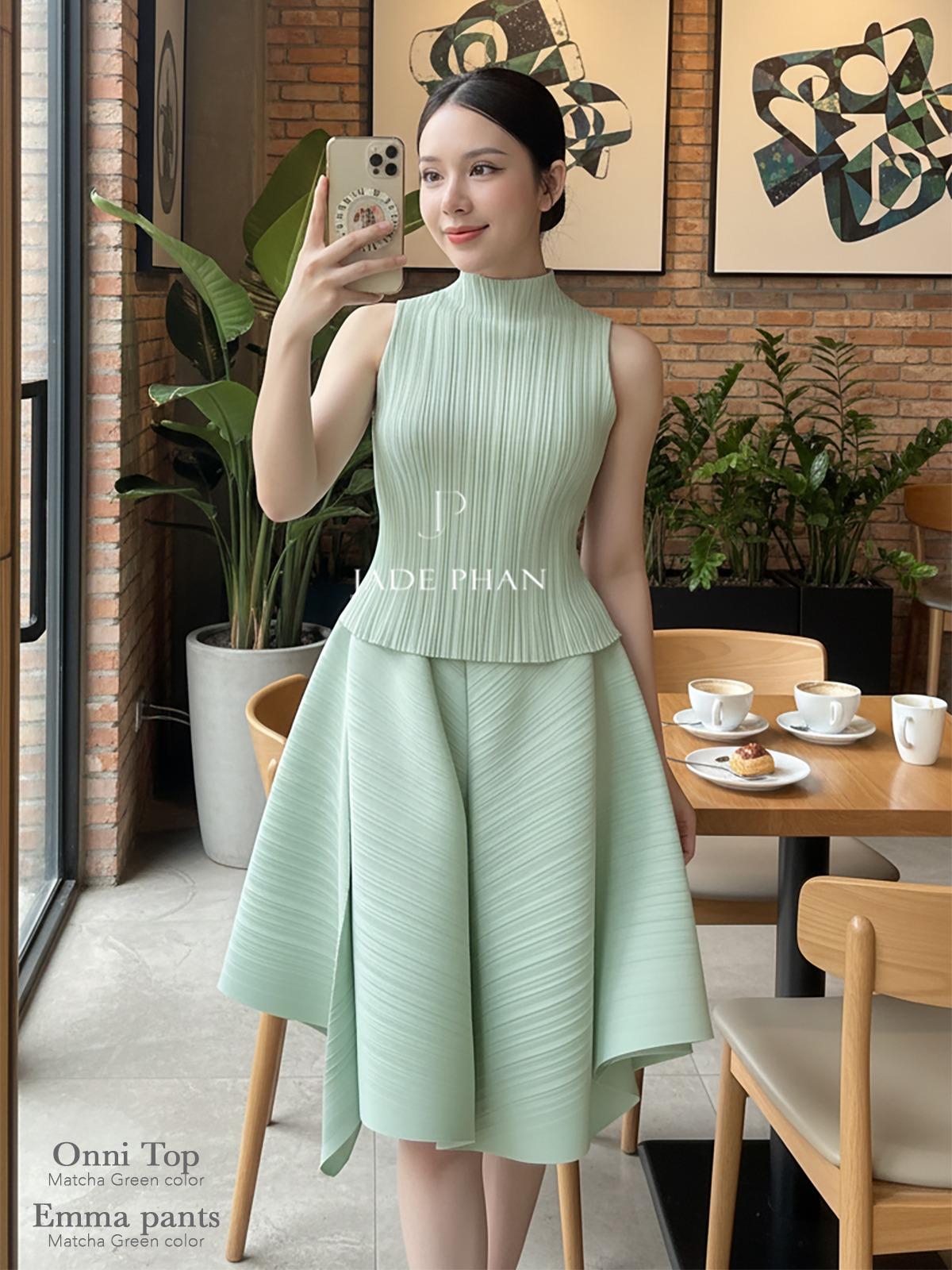 Set gồm áo và chân váy, bộ áo và chân váy xếp ly nữ cao cấp nhiều màu Onni Emma