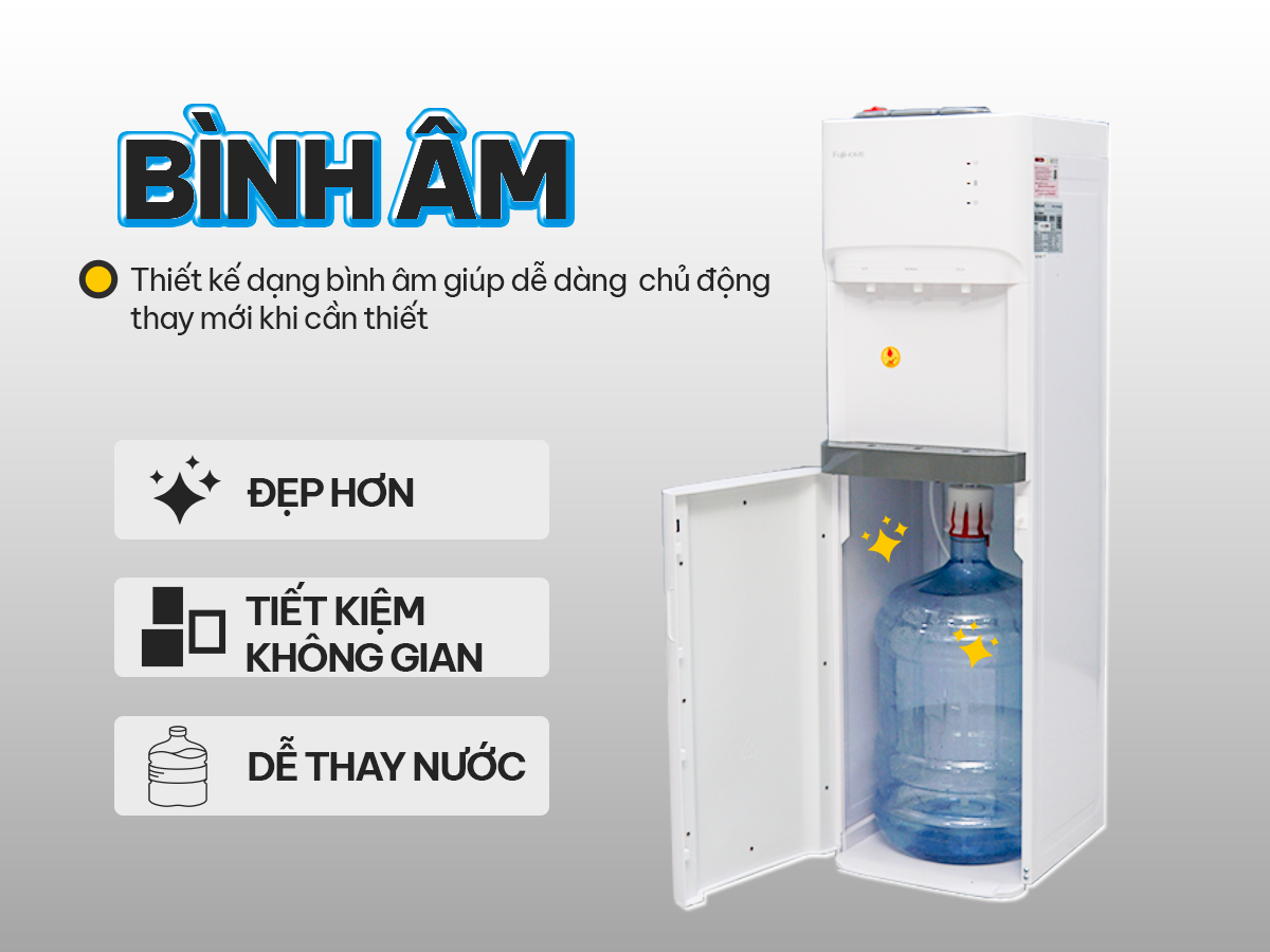 Cây nước nóng lạnh bình âm cao cấp Fujihome WD606ES