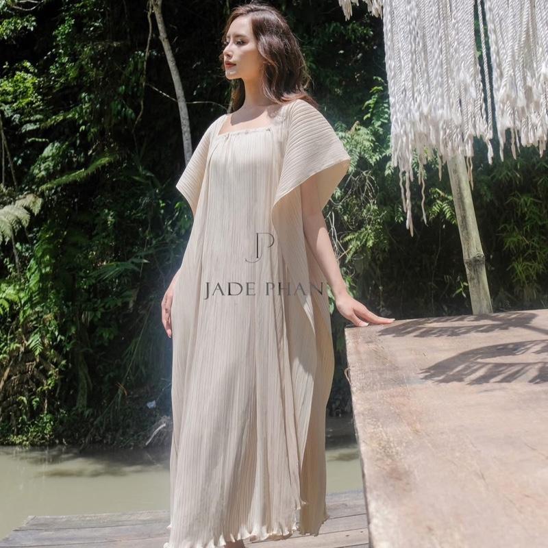 Váy Jolie dập ly cao cấp JADEPHAN freesize thanh lịch