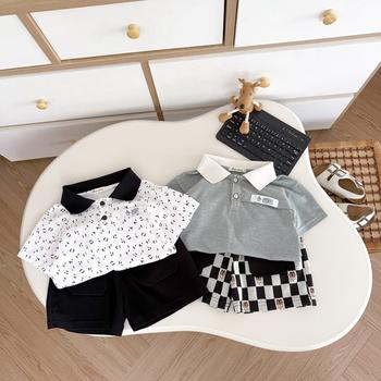 Bộ cộc quần đùi bé trai có cổ