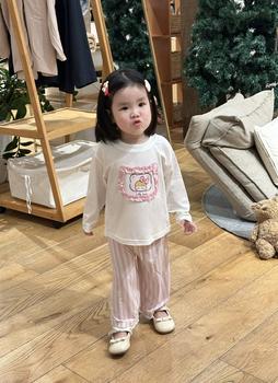 Bộ dài quần dài bé gái không cổ