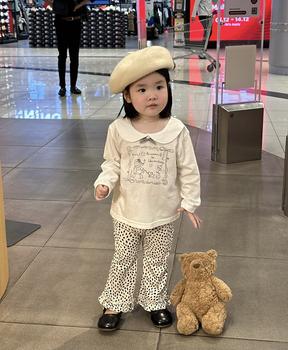 Bộ dài quần dài bé gái có cổ