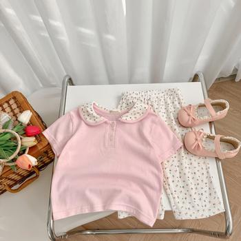 Bộ cộc quần lỡ bé gái có cổ