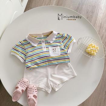 Bộ cộc quần đùi bé gái có cổ