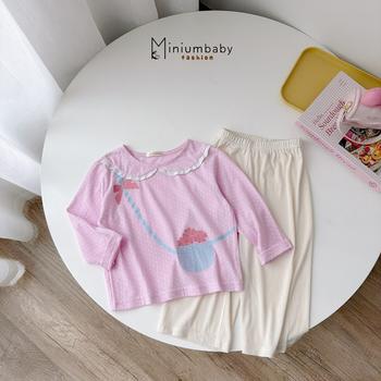 Bộ dài quần dài bé gái có cổ