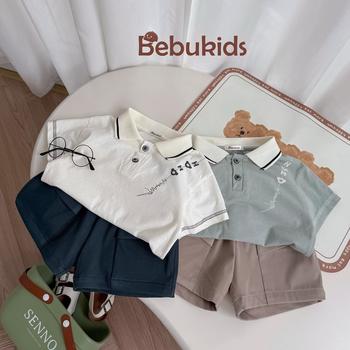 Bộ cộc quần đùi bé trai có cổ