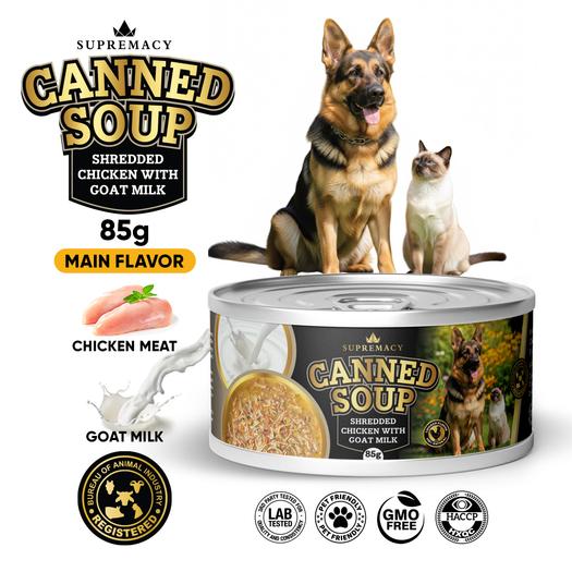 Product image - Canned Soup Shredded Chicken with Goat Milk for Dogs and Cats